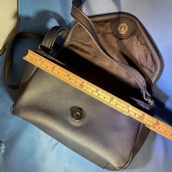 Tommy Hilfiger Blue saffiano leather silver Lock Accent Crossbody Shoulder Bag‎ - Picture 8 of 10